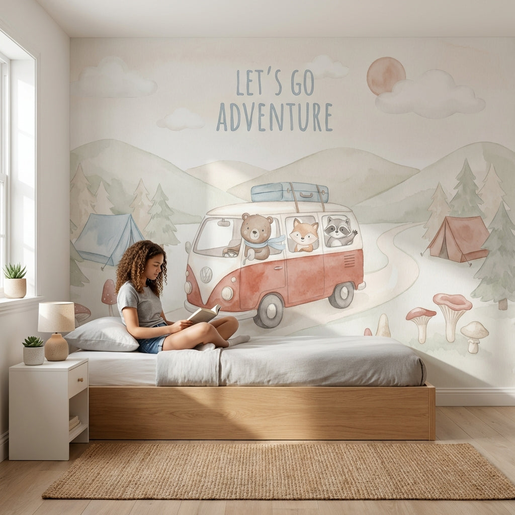 Adventure Wallpaper Camping Woodland Animals Removable Wall Decor