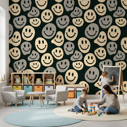 Smiley Face Wallpaper Retro Pop Art Wall Mural