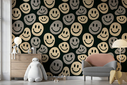 Smiley Face Wallpaper Retro Pop Art Wall Mural