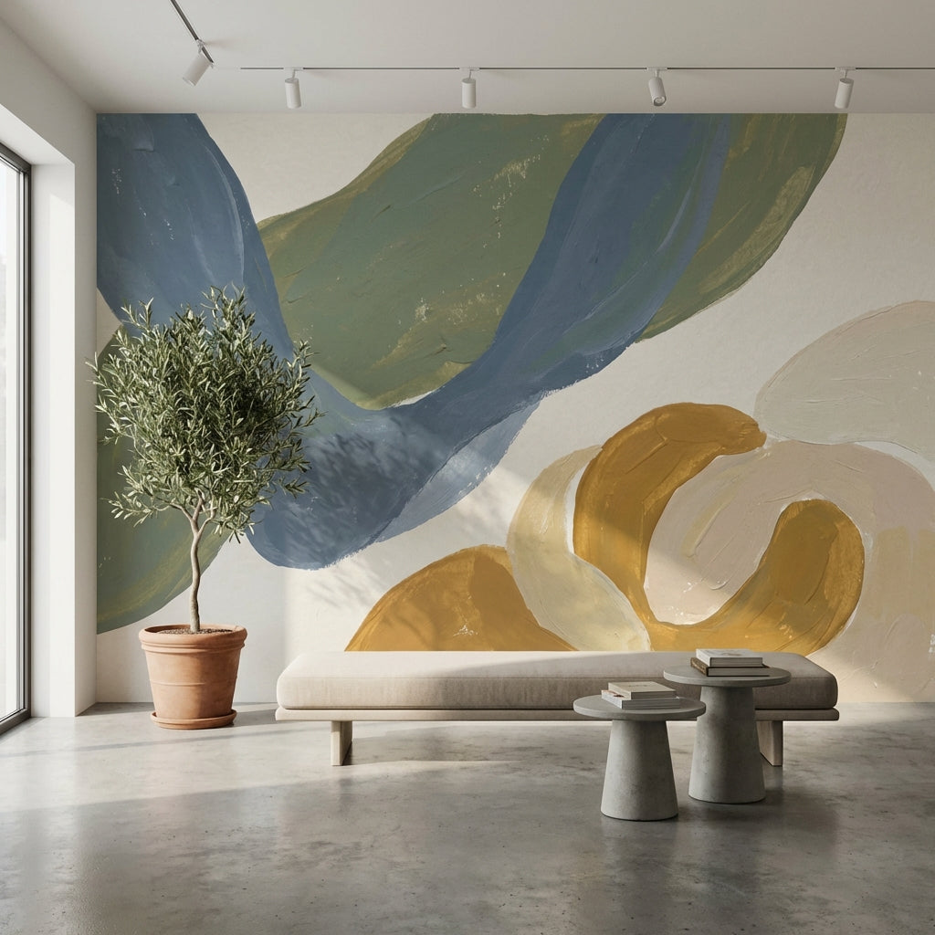 Abstract Wallpaper Modern Hand Painted Wall Mural