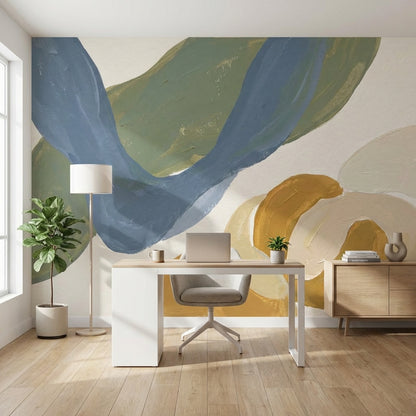 Abstract Wallpaper Modern Hand Painted Wall Mural