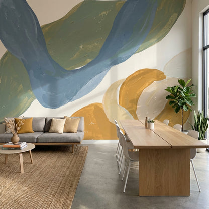 Abstract Wallpaper Modern Hand Painted Wall Mural