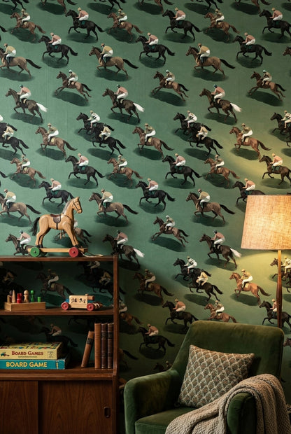 Horse Racing Wallpaper Jockeys Equestrian Removable Wall Decor