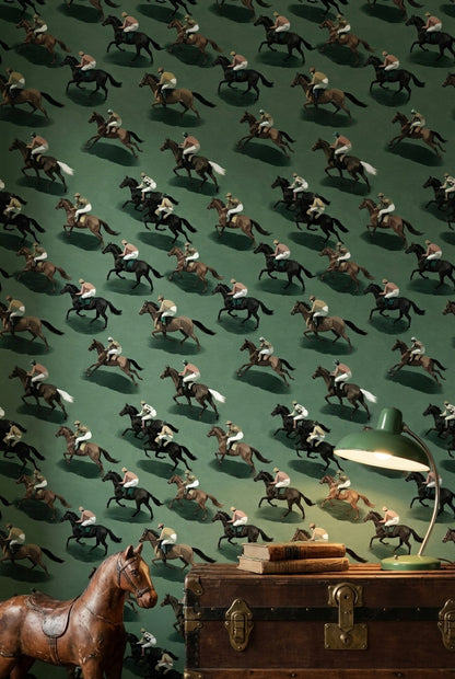 Horse Racing Wallpaper Jockeys Equestrian Removable Wall Decor