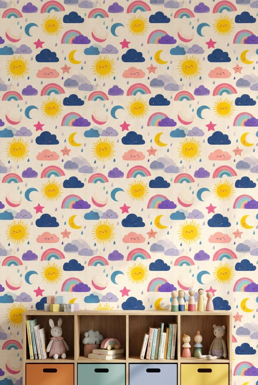 Kids Nursery Wallpaper Cute Sky Pastel Decorative Mural