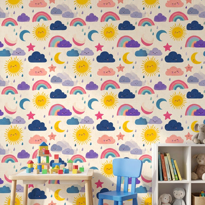 Kids Nursery Wallpaper Cute Sky Pastel Decorative Mural