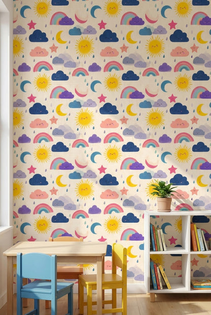 Kids Nursery Wallpaper Cute Sky Pastel Decorative Mural