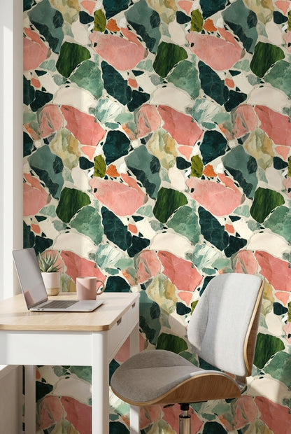 Terrazzo Wallpaper Marble Abstract Mosaic Decorative Mural