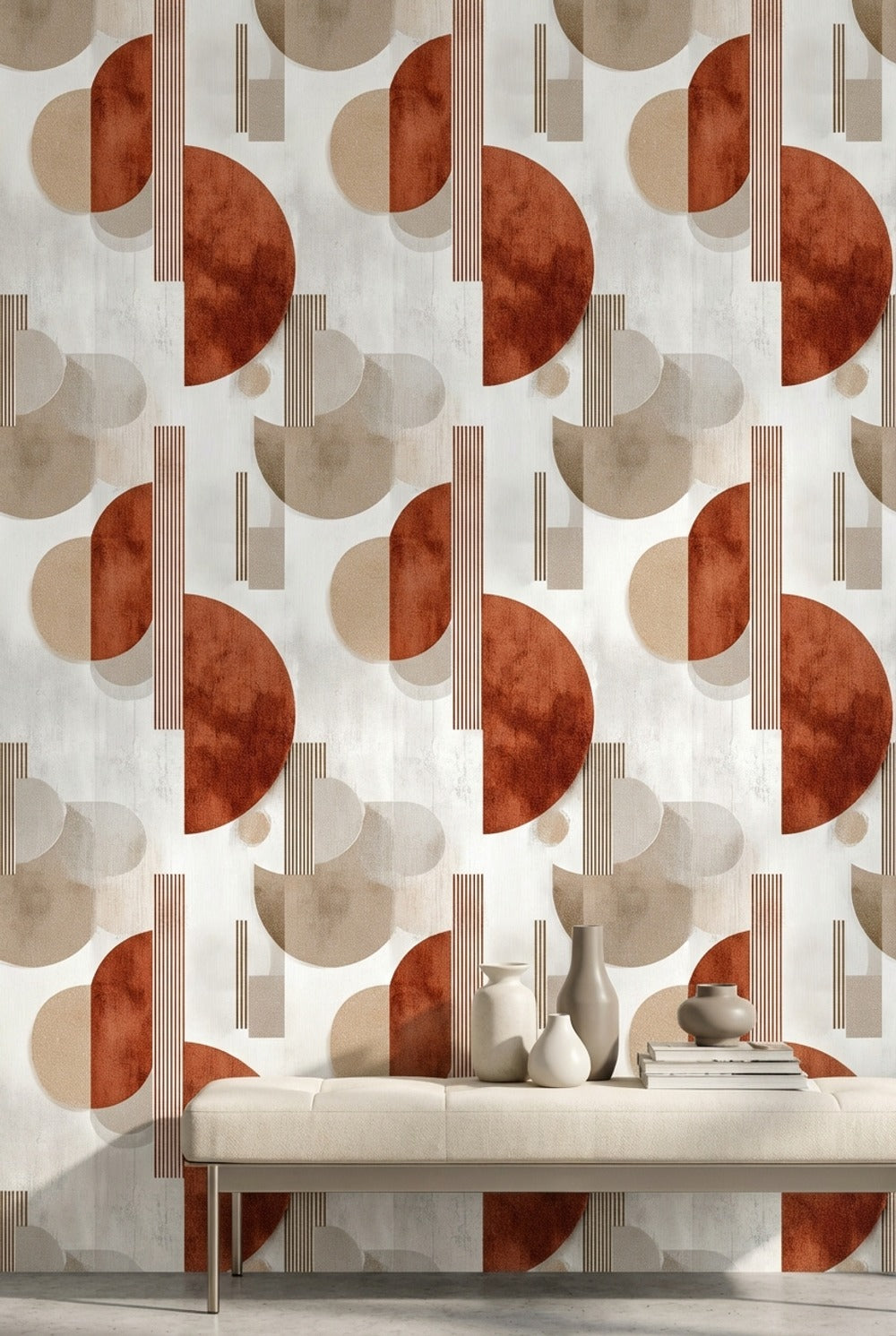 Mid Century Modern Wallpaper Retro Removable Modern Wall Art