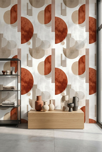 Mid Century Modern Wallpaper Retro Removable Modern Wall Art