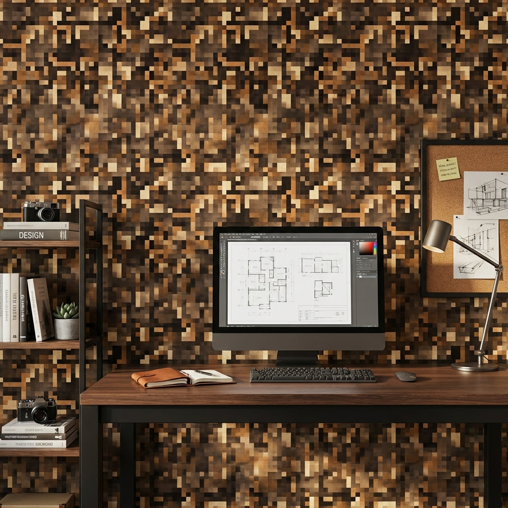 Pixelated Wallpaper Geometric Mosaic Decorative Mural