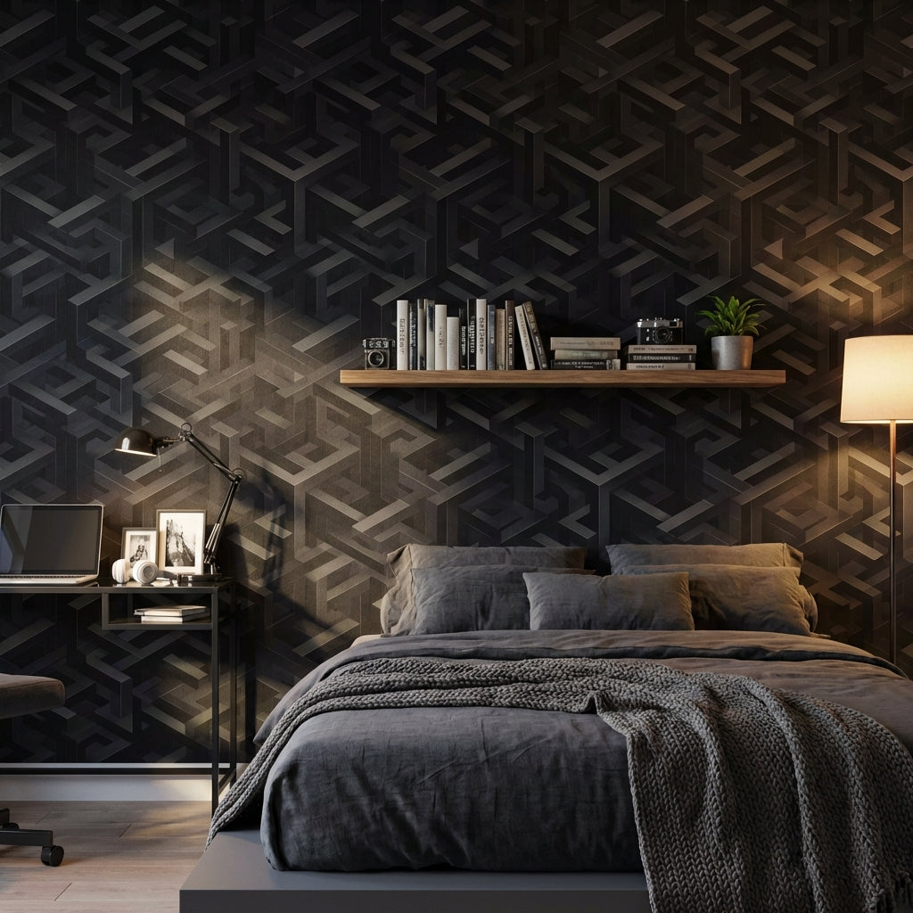 3D Illusion Wallpaper Maze Removable Architectural Wall Art