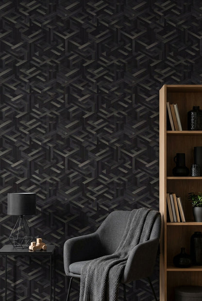 3D Illusion Wallpaper Maze Removable Architectural Wall Art