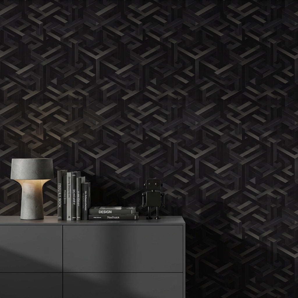 3D Illusion Wallpaper Maze Removable Architectural Wall Art