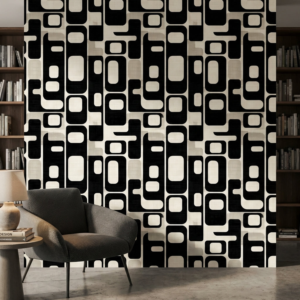 Mid Century Modern Wallpaper Geometric Modern Decorative Mural