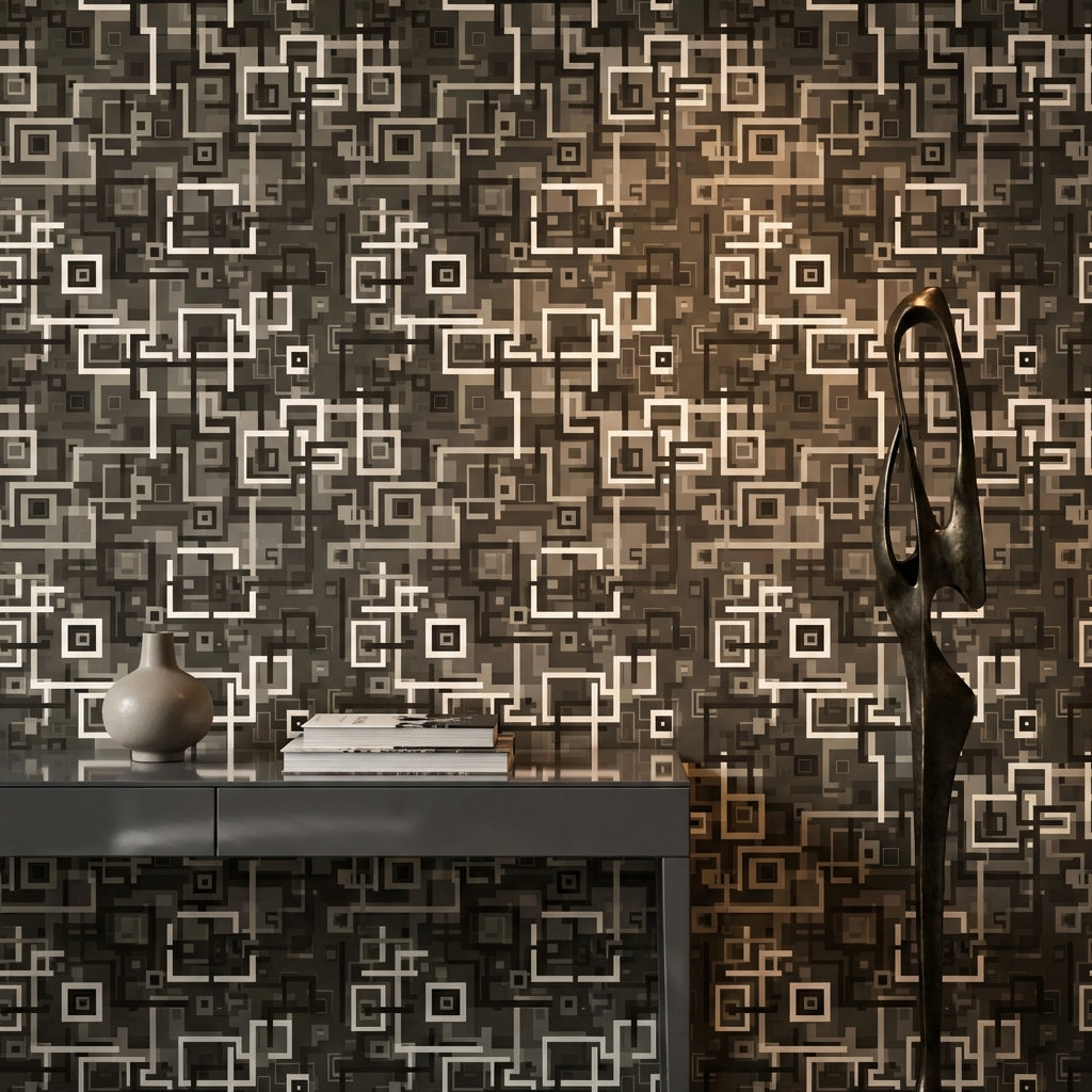 Mid-Century Modern Wallpaper Modern Geometric Removable Abstract Wall Art