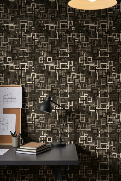 Mid-Century Modern Wallpaper Modern Geometric Removable Abstract Wall Art