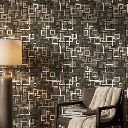 Mid-Century Modern Wallpaper Modern Geometric Removable Abstract Wall Art