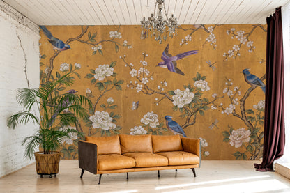Oriental Wallpaper Birds Chinoiserie Wall Mural
