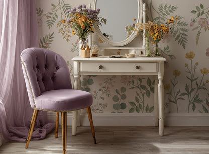 Botanical Wallpaper Watercolor Wildflowers Wall Mural