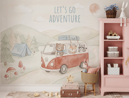 Adventure Wallpaper Camping Woodland Animals Removable Wall Decor
