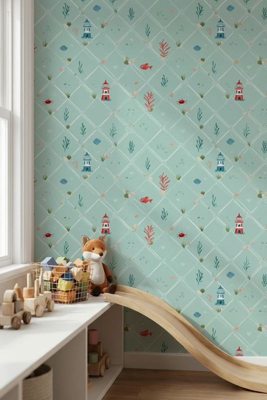 Lighthouse Wallpaper Underwater Coastal Decorative Mural