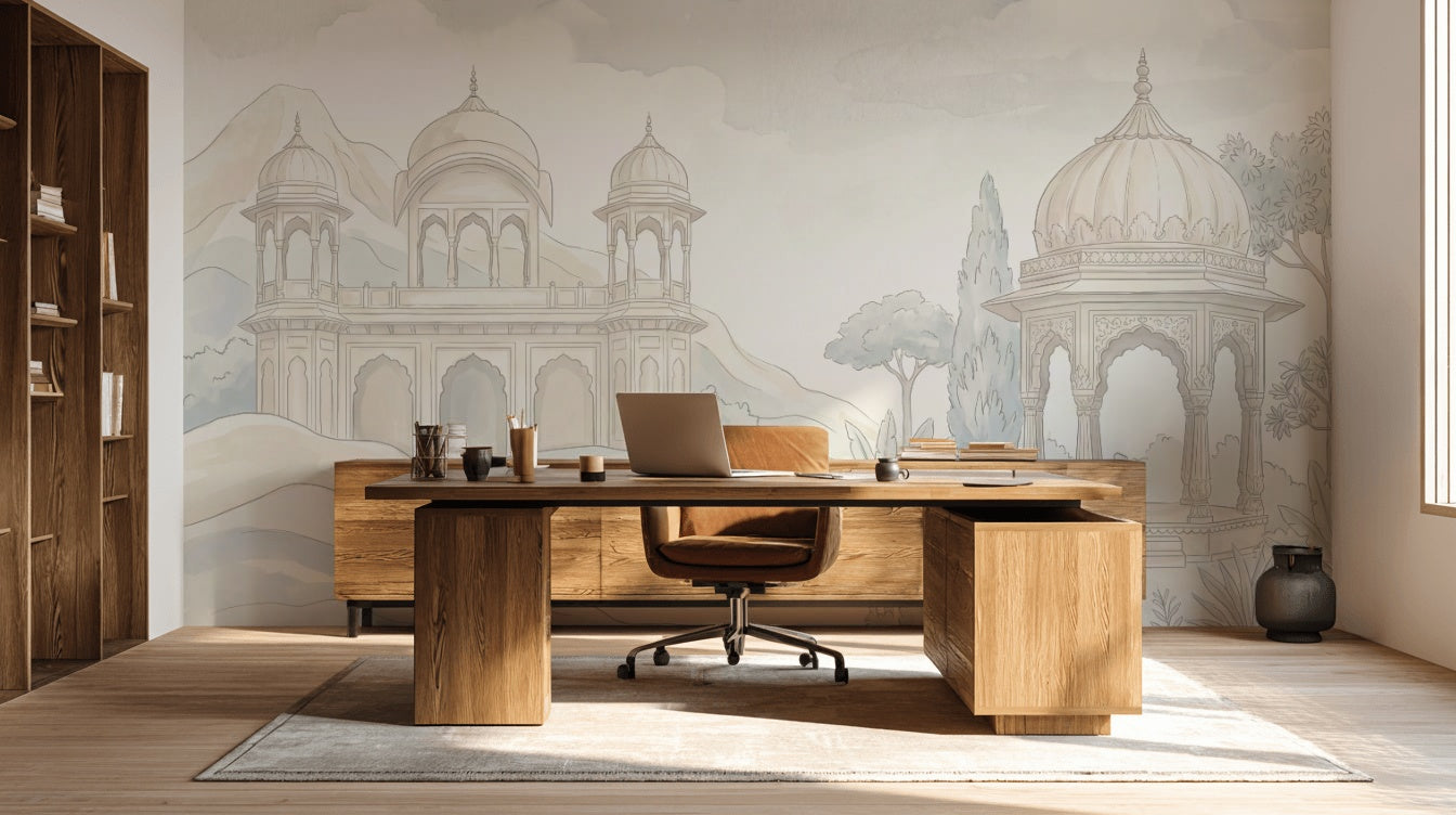 Mughal Architecture Wallpaper Domed Pavilion Palace Arches Wall Mural