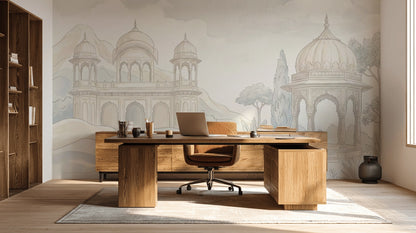 Mughal Architecture Wallpaper Domed Pavilion Palace Arches Wall Mural