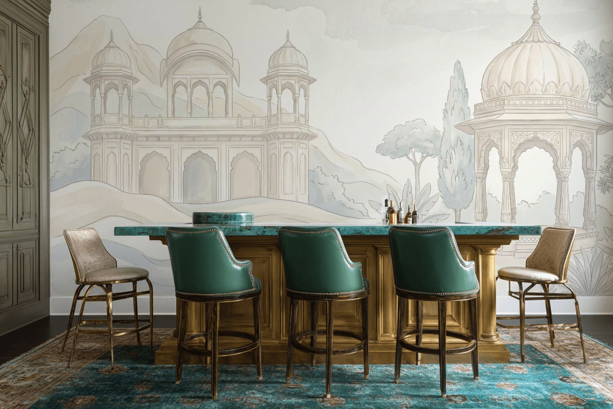Mughal Architecture Wallpaper Domed Pavilion Palace Arches Wall Mural