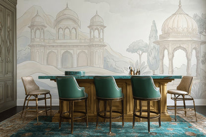 Mughal Architecture Wallpaper Domed Pavilion Palace Arches Wall Mural