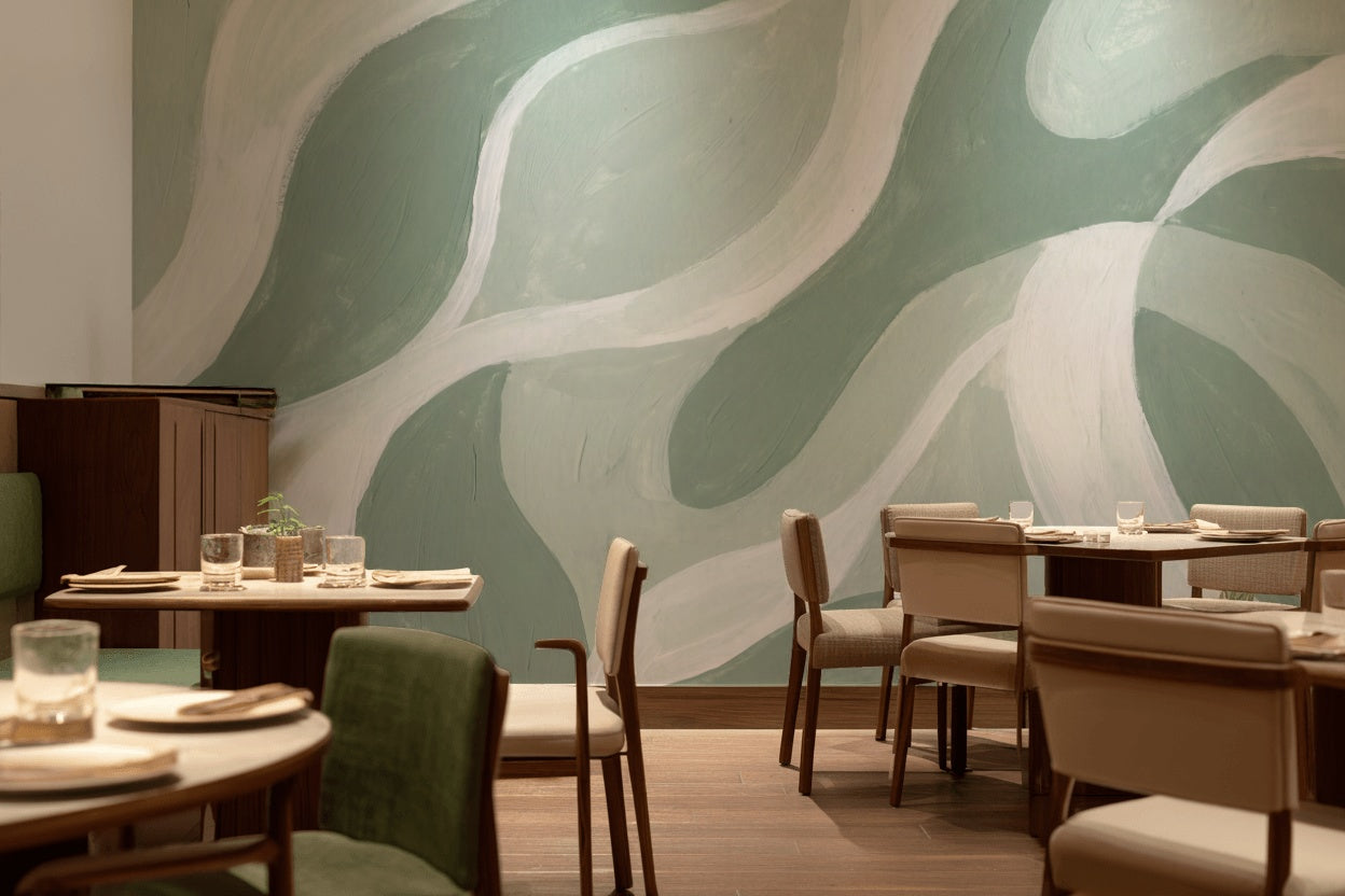 Shades Of Green Wallpaper Modern Abstract Wall Art