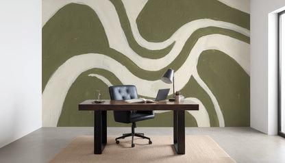 Muted Green Wallpaper Olive Modern Wall Decor