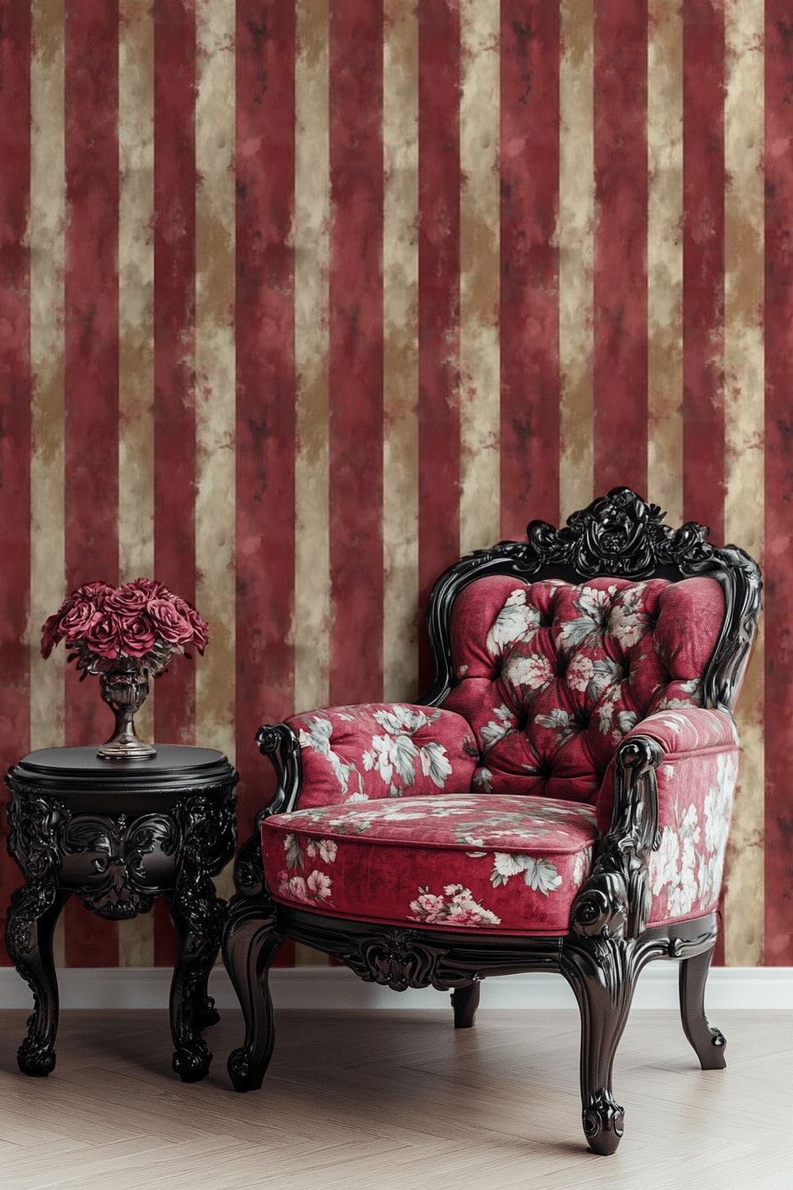 Vertical Stripes Wallpaper Distressed Texture Abstract Stripe Wallpaper Decorative Mural
