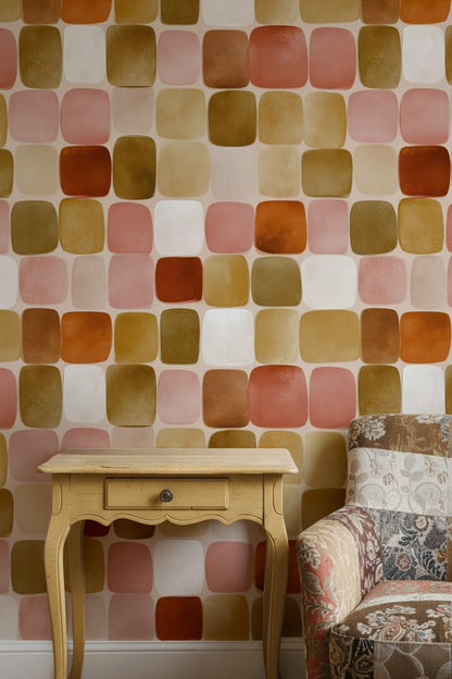 Mid Century Modern Wallpaper Retro Geometric Decorative Mural