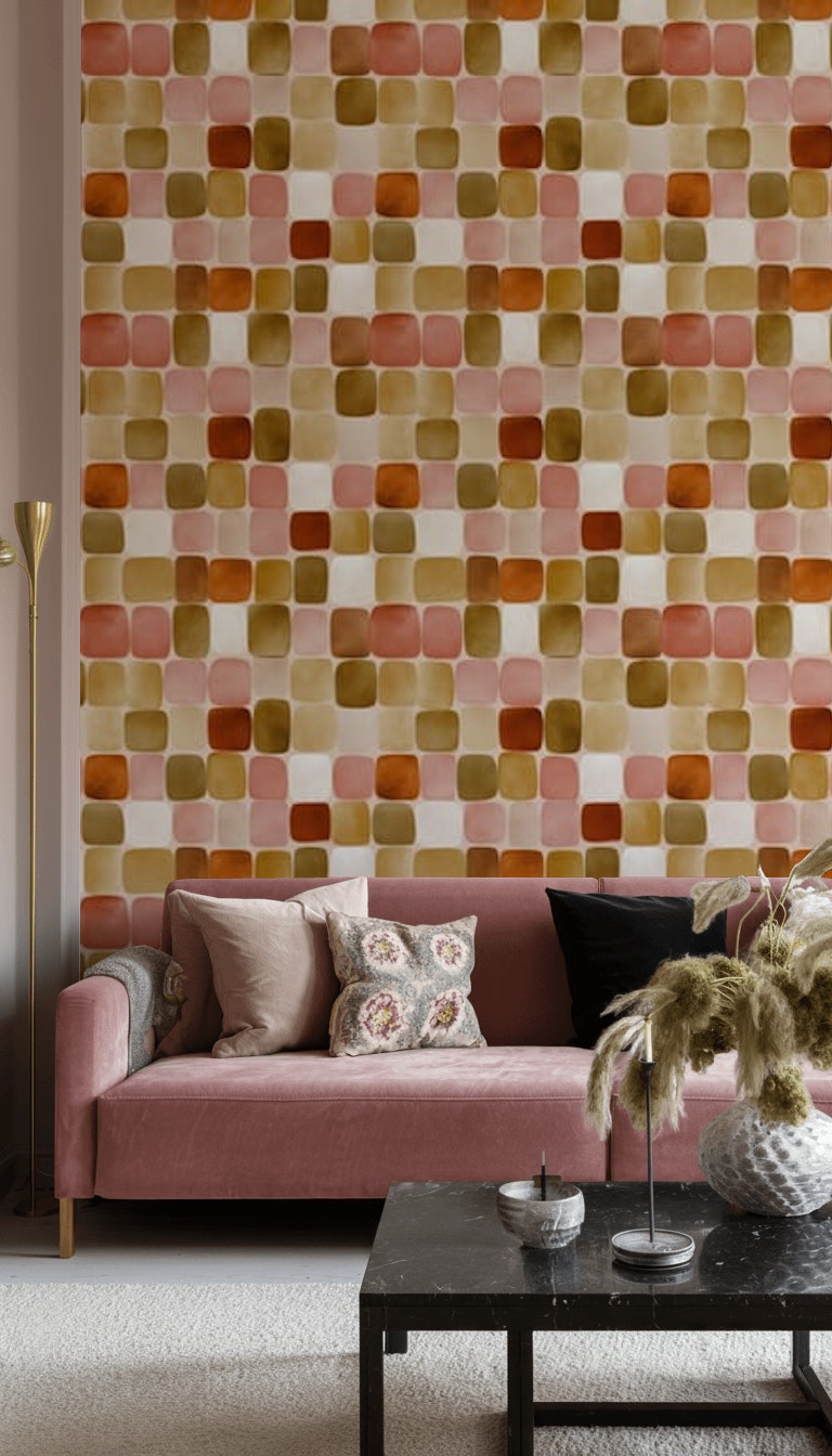 Mid Century Modern Wallpaper Retro Geometric Decorative Mural