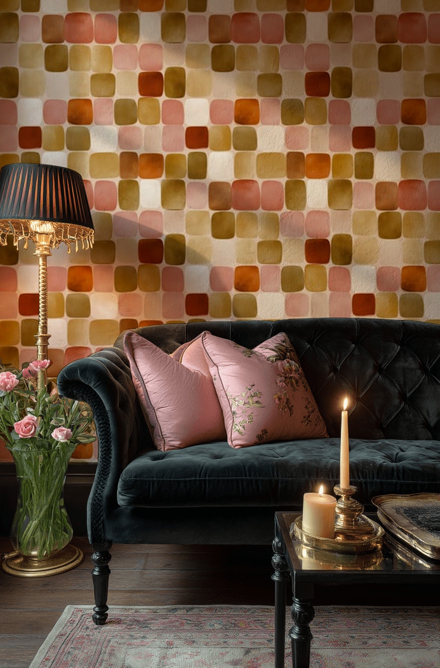 Mid Century Modern Wallpaper Retro Geometric Decorative Mural