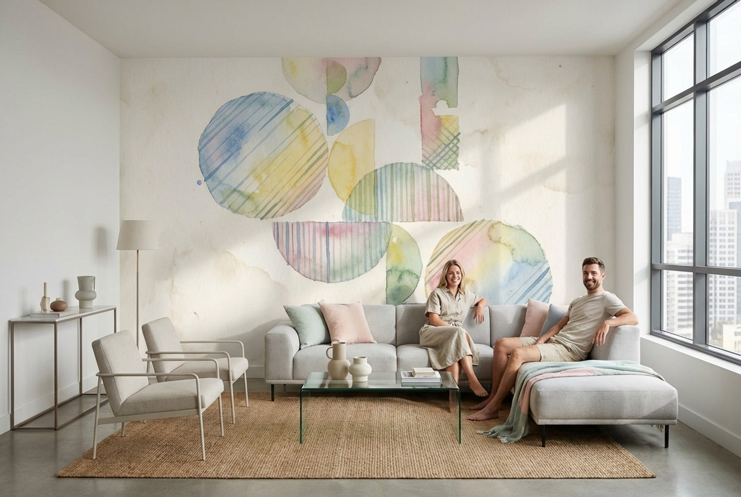 White Background Wallpaper Light Neutral Removable Wall Decor