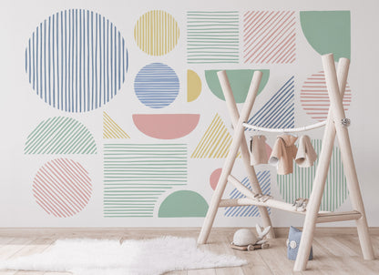 White Background Wallpaper Minimalist Modern Graphic Wall Mural
