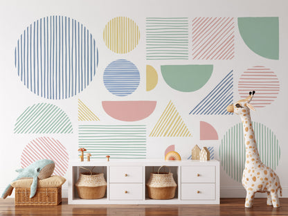 White Background Wallpaper Minimalist Modern Graphic Wall Mural