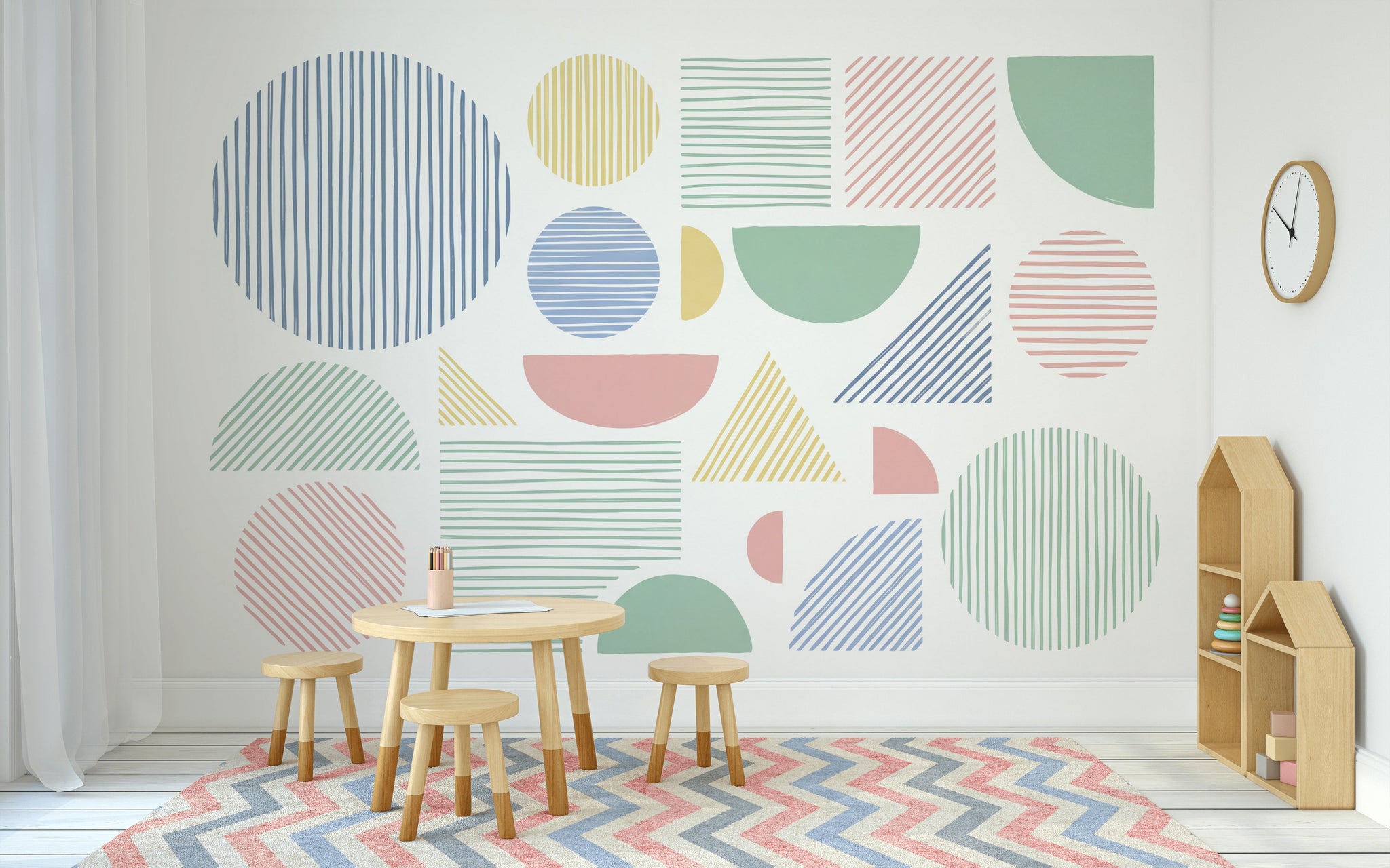 White Background Wallpaper Minimalist Modern Graphic Wall Mural