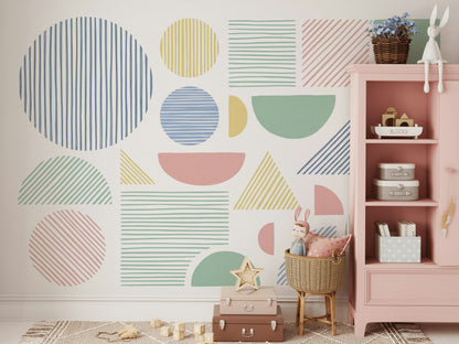 White Background Wallpaper Minimalist Modern Graphic Wall Mural