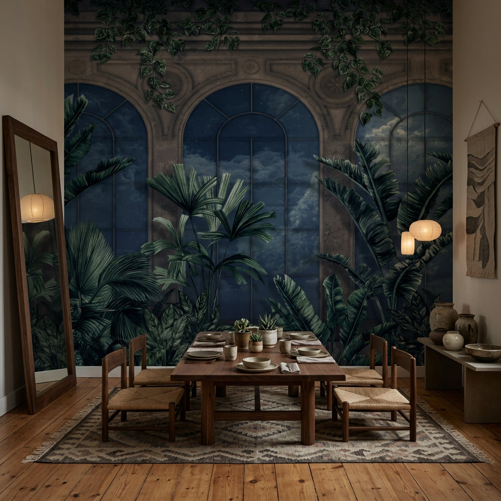 Muted Green Wallpaper Olive Navy Wall Mural