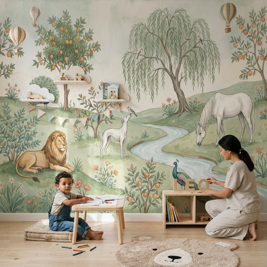 White Background Wallpaper Pastoral Removable Vintage Wall Decor