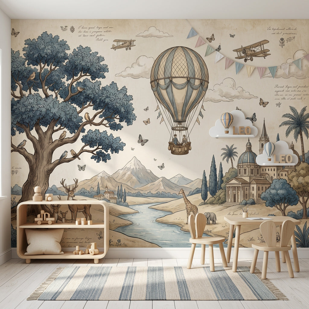 Hot Air Balloon Wallpaper Balloon Ride Removable Sky Travel Wall Decor