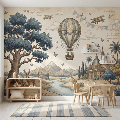 Hot Air Balloon Wallpaper Balloon Ride Removable Sky Travel Wall Decor
