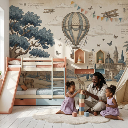 Hot Air Balloon Wallpaper Balloon Ride Removable Sky Travel Wall Decor