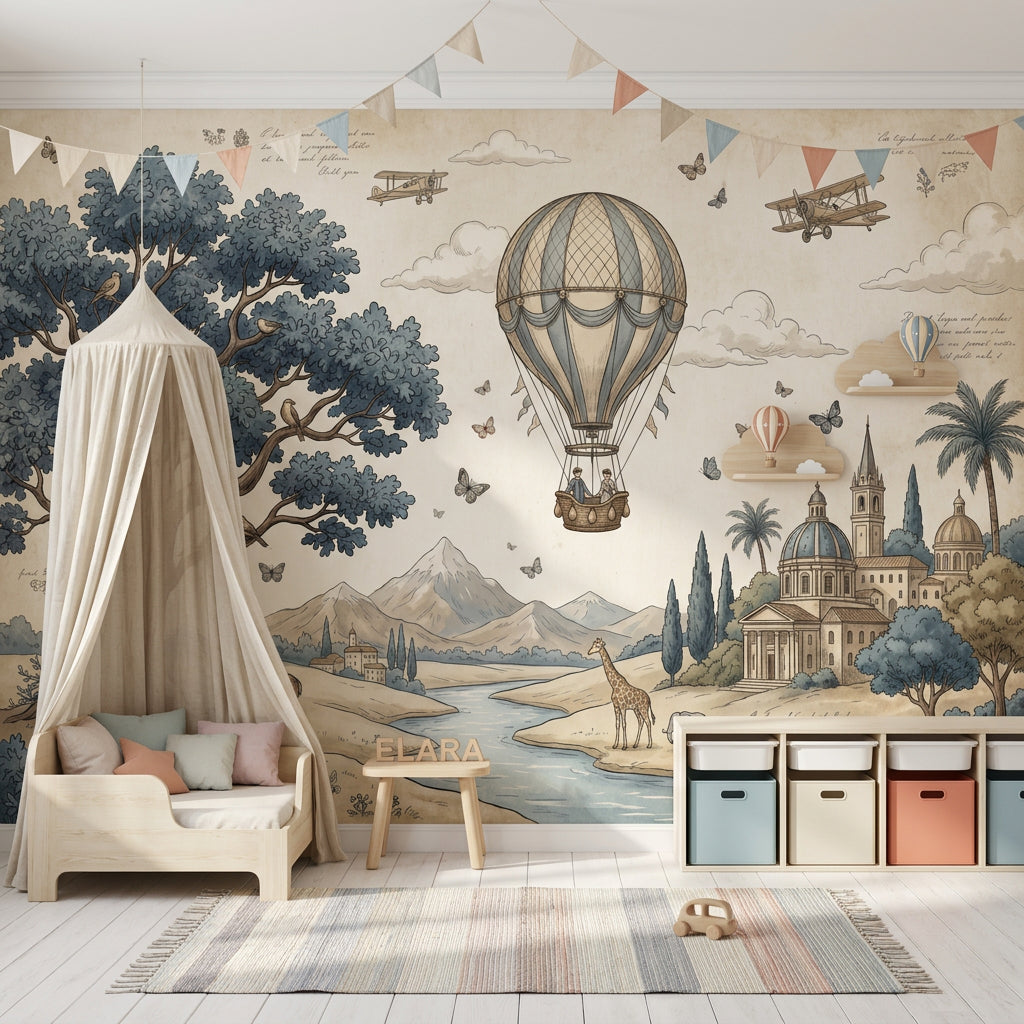 Hot Air Balloon Wallpaper Balloon Ride Removable Sky Travel Wall Decor