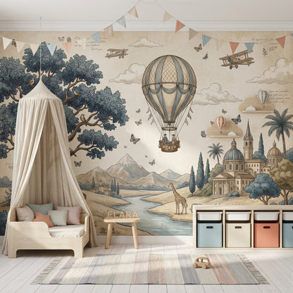 Hot Air Balloon Wallpaper Balloon Ride Removable Sky Travel Wall Decor