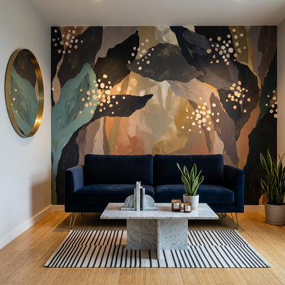 Modern Mural Wallpaper Abstract Earth Tones Removable Wall Decor