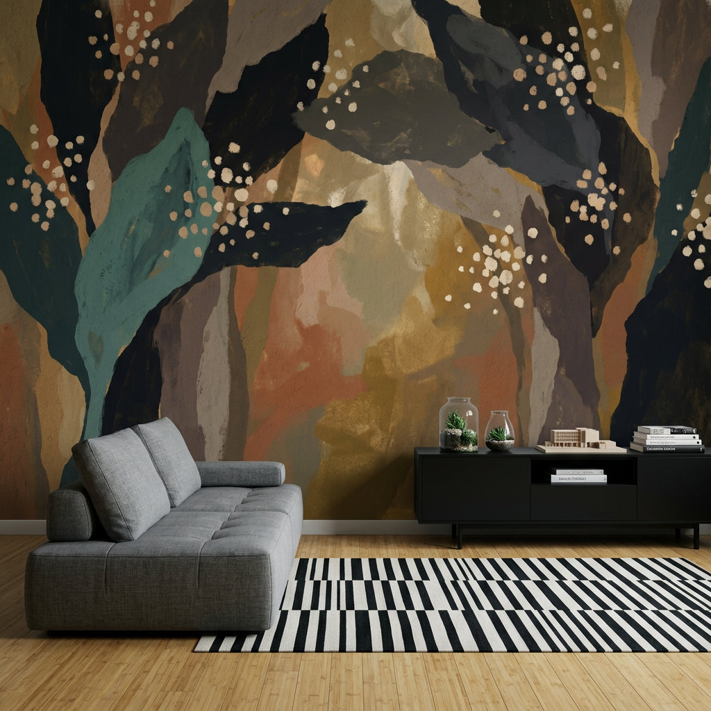 Modern Mural Wallpaper Abstract Earth Tones Removable Wall Decor